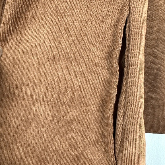 Blue Rain Women's Cassie Bow Back Corduroy Puff Sleeve Mini Brown Dress, Size L - Picture 12 of 12